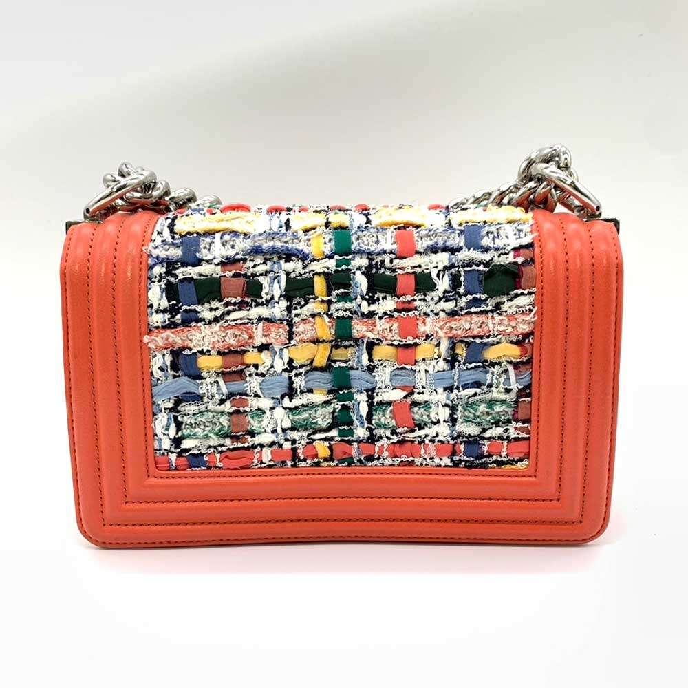 Top Quality Chanel Boy Tweed Leather Chain Shoulder Bag