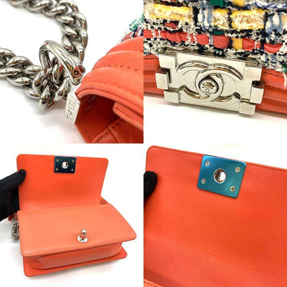 Top Quality Chanel Boy Tweed Leather Chain Shoulder Bag