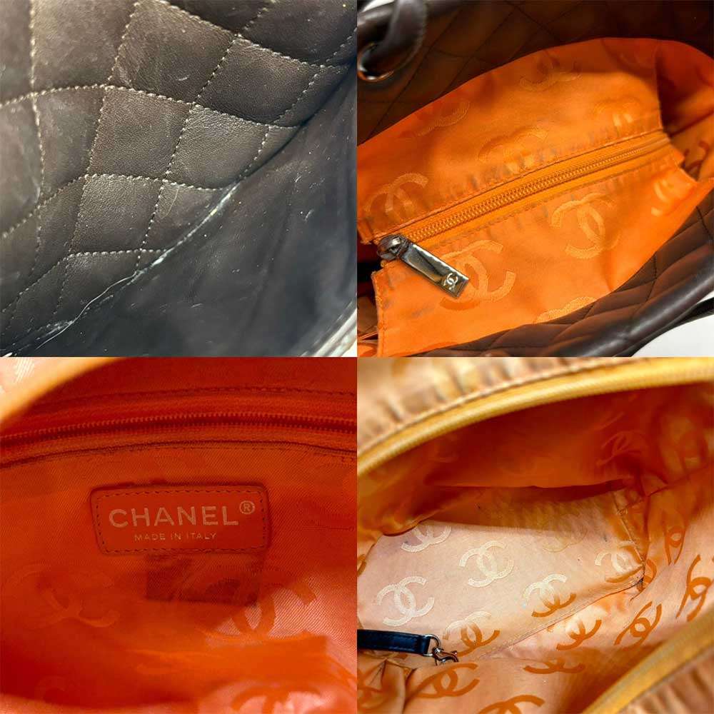 Top Quality Chanel Cambon Line Leather Tote Bag Dark Brown Beige