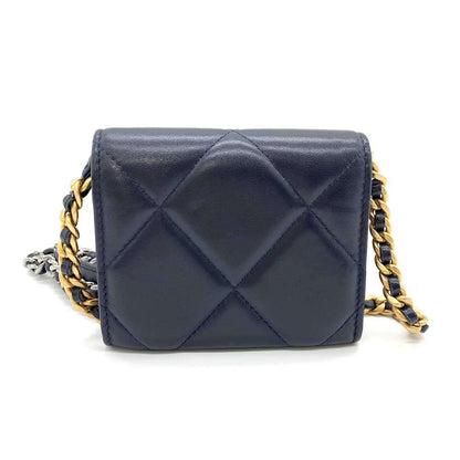 Top Quality Chanel Lambskin Flap Coin Purse Navy Crossbody