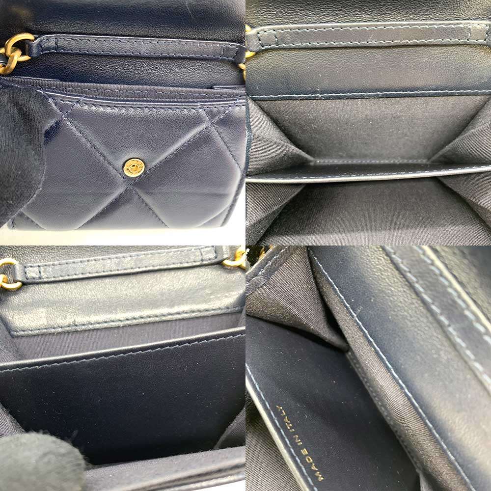 Top Quality Chanel Lambskin Flap Coin Purse Navy Crossbody