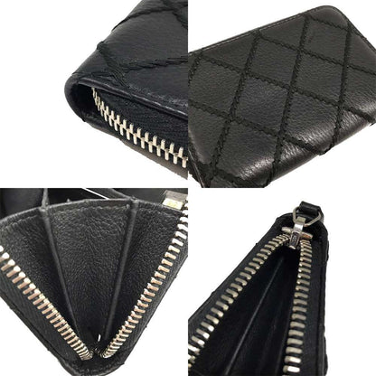 Top Quality Chanel Leather Coin Purse Wild Stitch Black