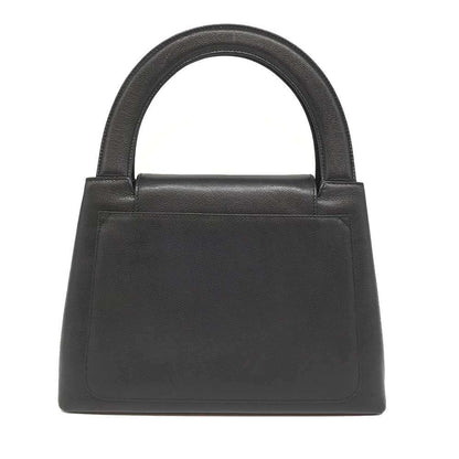 Top Quality Chanel Caviar Skin Handbag Black Gold