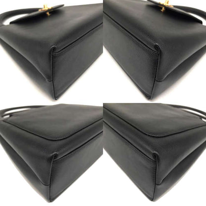 Top Quality Chanel Caviar Skin Handbag Black Gold