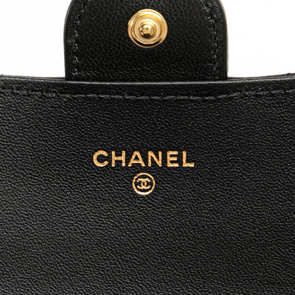 Top Quality Chanel Classic Long Flap Wallet Black Lambskin AP0241