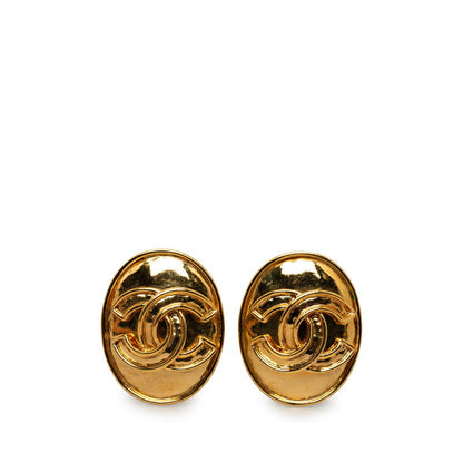 Top Quality Chanel Vintage Coco Mark Earrings Gold Plated