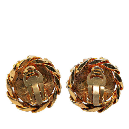 Top Quality Chanel Coco Mark Windmill Motif Rhinestone Clip Earrings