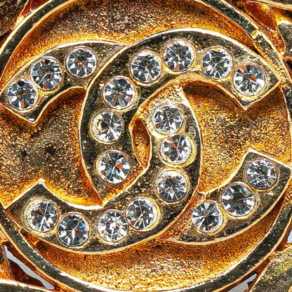 Top Quality Chanel Coco Mark Windmill Motif Rhinestone Clip Earrings
