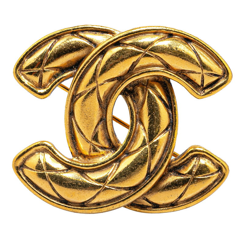 Top Quality Chanel Matelasse Coco Mark Brooch Gold Plated
