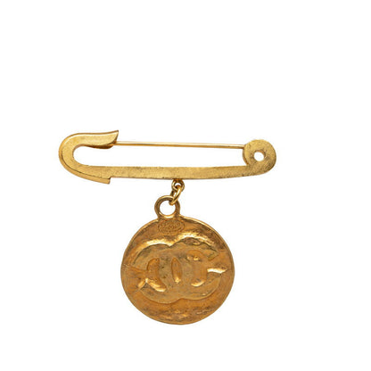 Top Quality Chanel Vintage Coco Mark Medal Pin Brooch Gold