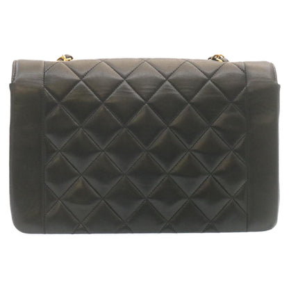 Top Quality Chanel Chain Turn Lock Diana Matelasse Shoulder Bag Lamb Skin Black Auth knn076