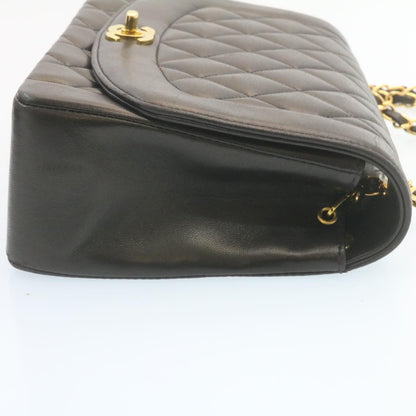 Top Quality Chanel Chain Turn Lock Diana Matelasse Shoulder Bag Lamb Skin Black Auth knn076