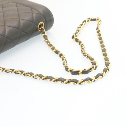 Top Quality Chanel Chain Turn Lock Diana Matelasse Shoulder Bag Lamb Skin Black Auth knn076