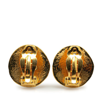 Top Quality Chanel Vintage Round Coco Mark Earrings Gold Plated