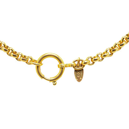 Top Quality Chanel Vintage Coco Mark Chain Circle Pendant Necklace Gold Plated