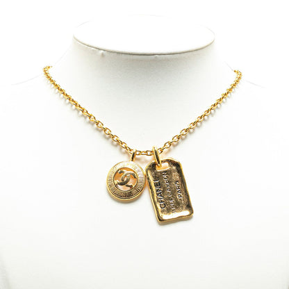 Top Quality Chanel Vintage Coco Mark Necklace Gold Plated