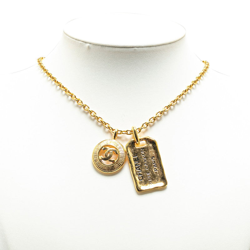 Top Quality Chanel Vintage Coco Mark Necklace Gold Plated