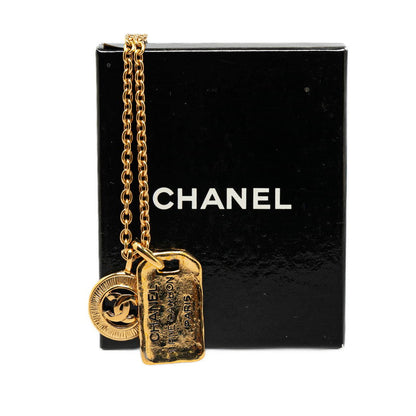 Top Quality Chanel Vintage Coco Mark Necklace Gold Plated