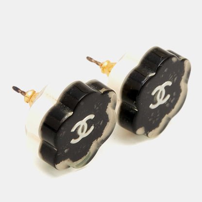 Top Quality Chanel CC Resin Gold Tone Earrings