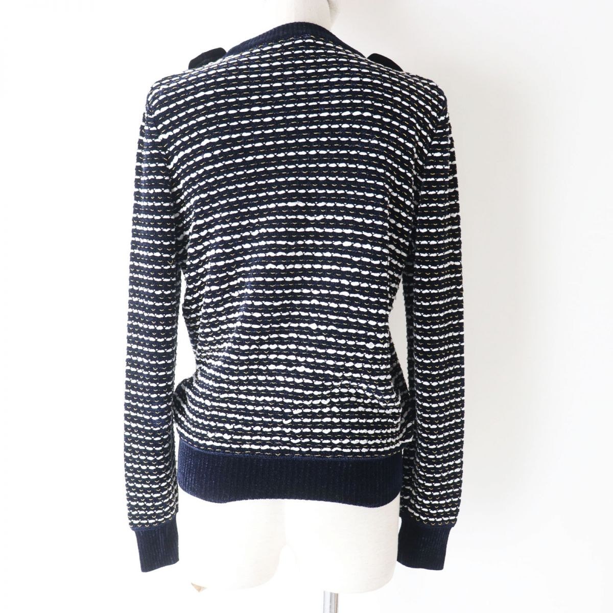 Top Quality Chanel COCO Mark Button Velvet Tweed Pullover