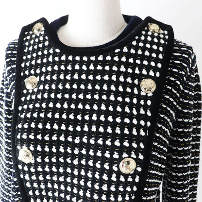 Top Quality Chanel COCO Mark Button Velvet Tweed Pullover