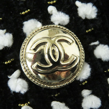 Top Quality Chanel COCO Mark Button Velvet Tweed Pullover