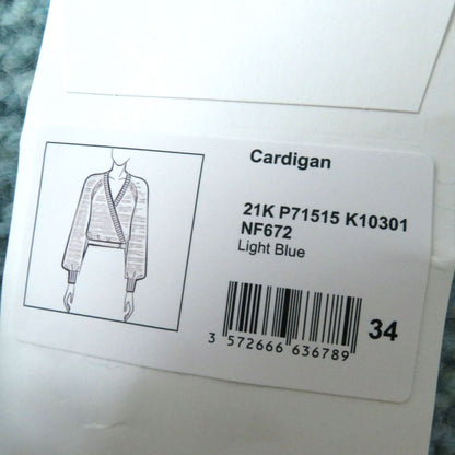 Top Quality Chanel Alpaca Blend Knit Cardigan Light Blue