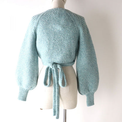 Top Quality Chanel Alpaca Blend Knit Cardigan Light Blue