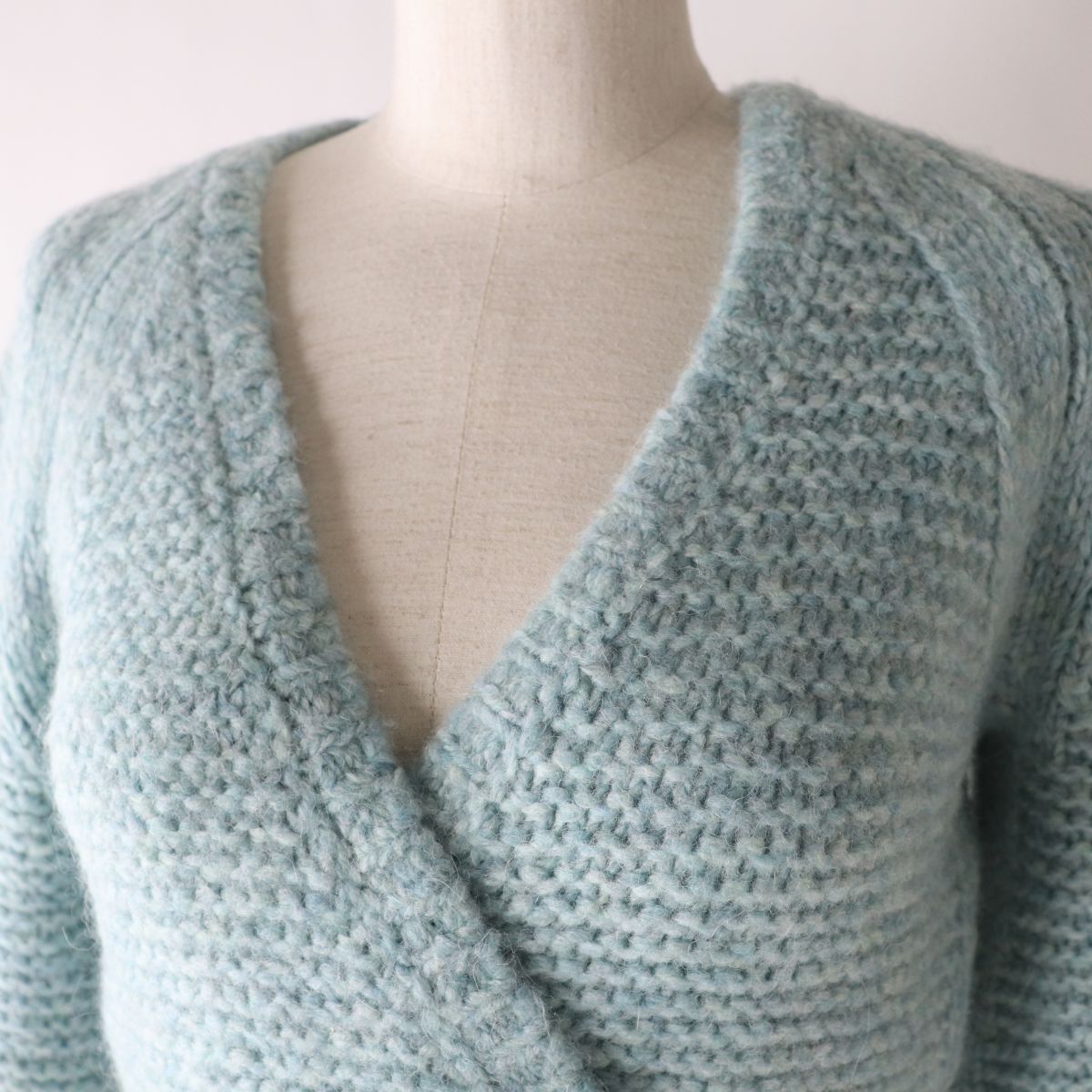 Top Quality Chanel Alpaca Blend Knit Cardigan Light Blue