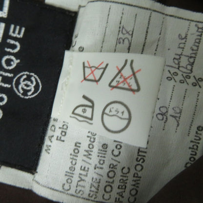Top Quality Chanel Vintage Wool Pleated Skirt Dark Grey
