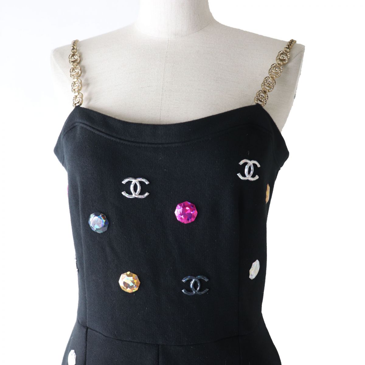 Top Quality Chanel COCO Mark Rhinestone Jumpsuit 38