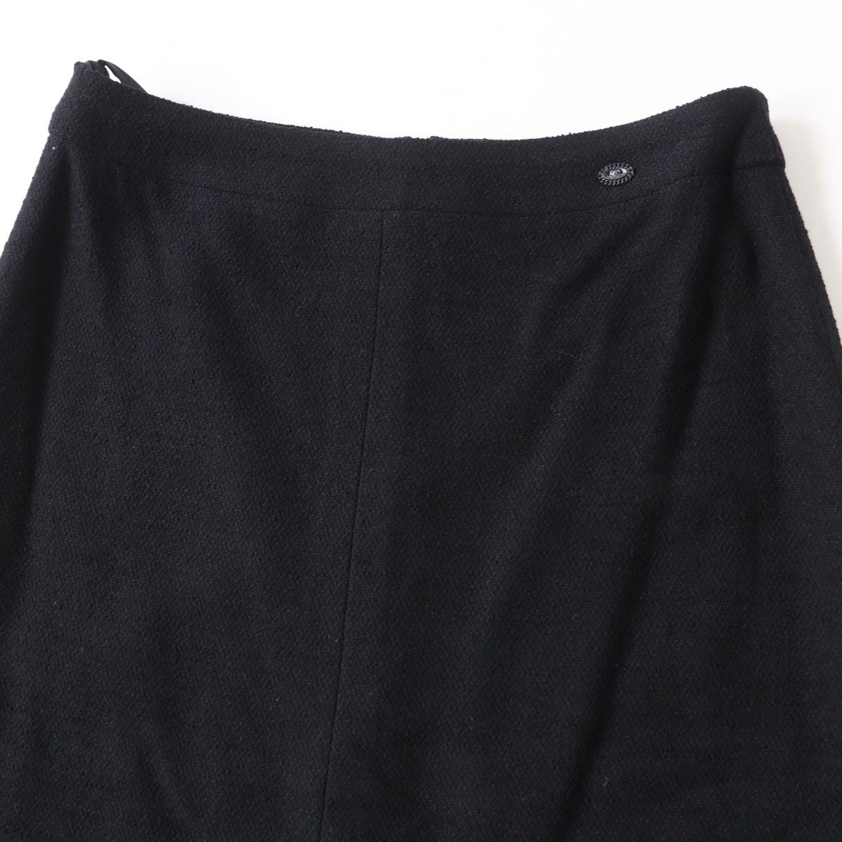 Top Quality Chanel Tweed Skirt Black 38