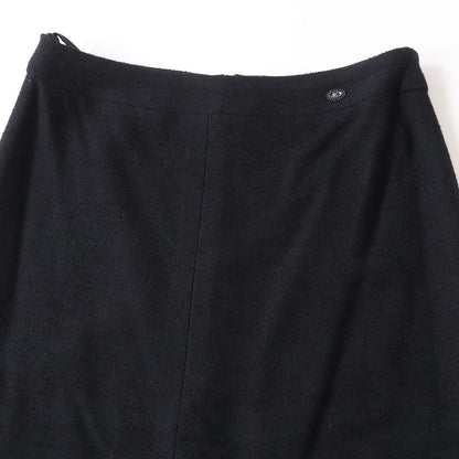 Top Quality Chanel Tweed Skirt Black 38