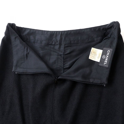 Top Quality Chanel Tweed Skirt Black 38