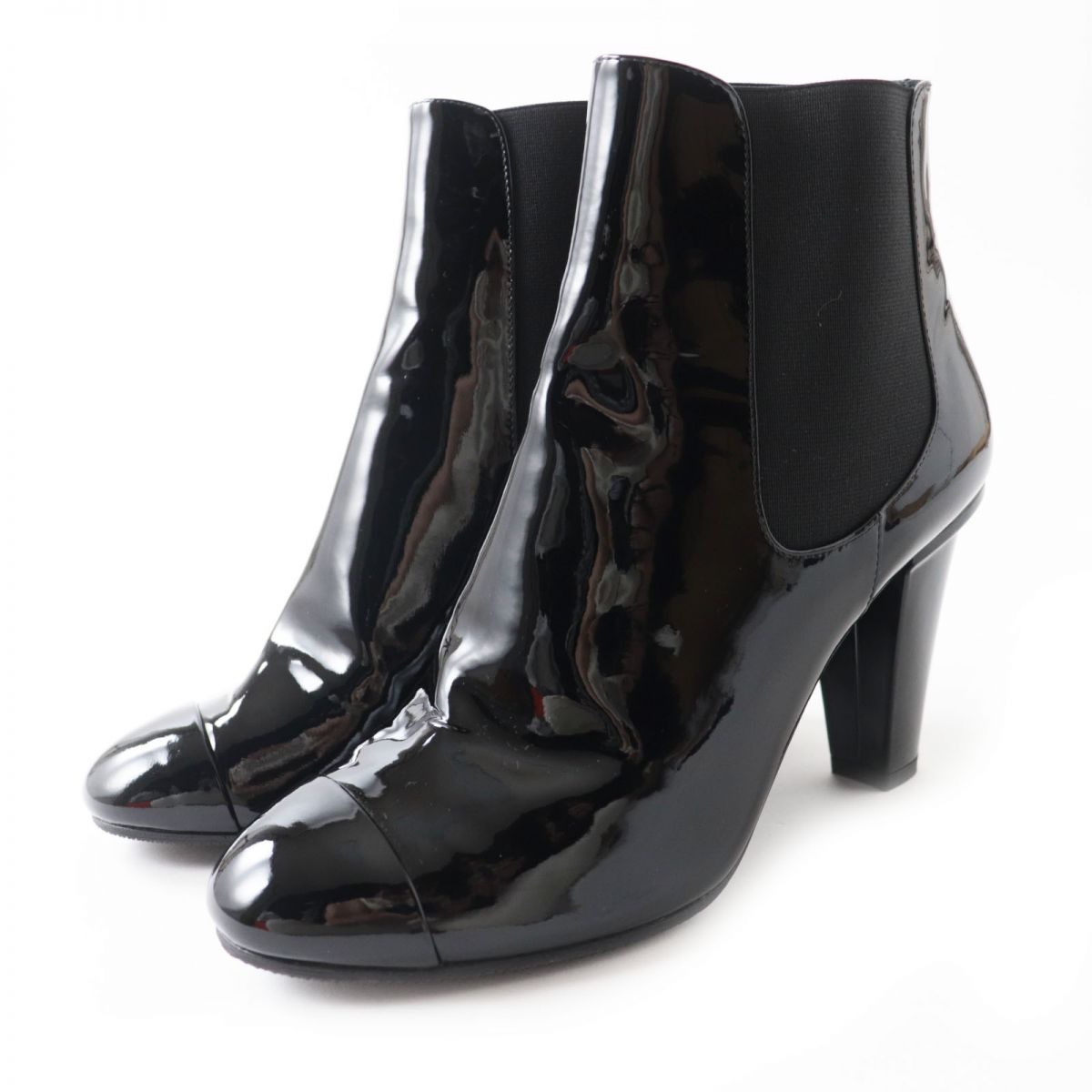 Top Quality Chanel COCO Mark Patent Leather Short Boots