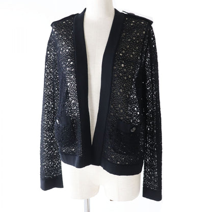 Top Quality Chanel COCO Mark Lace Cardigan Black 38