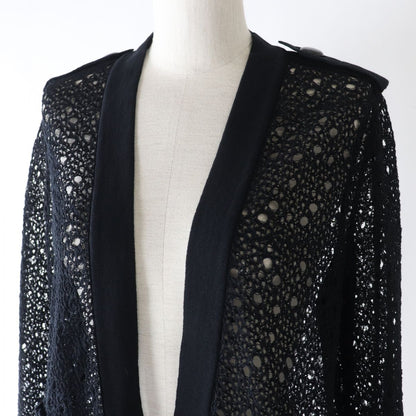 Top Quality Chanel COCO Mark Lace Cardigan Black 38