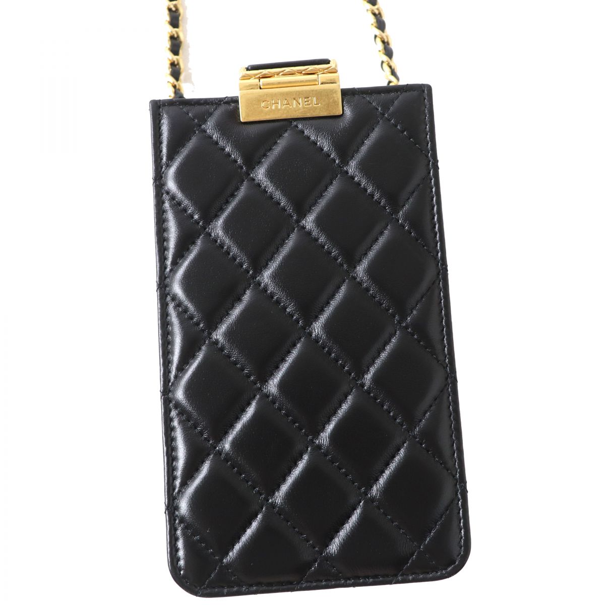 Top Quality Chanel Lambskin Phone Holder Chain Bag