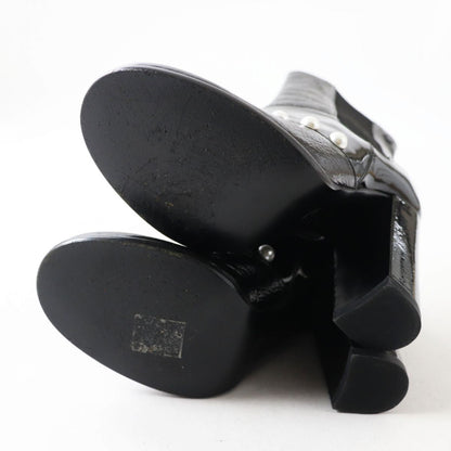 Top Quality Chanel Leather Round Toe Short Boots Black 35