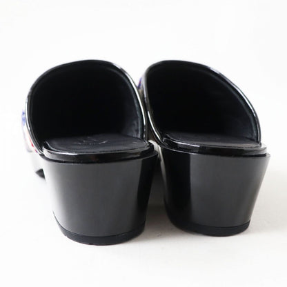 Top Quality Chanel Patent Leather Tweed Clogs Sandals 36