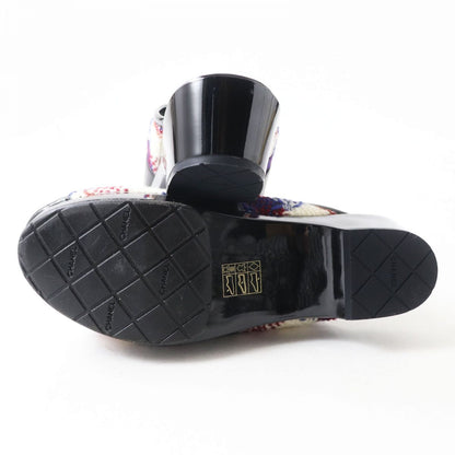 Top Quality Chanel Patent Leather Tweed Clogs Sandals 36