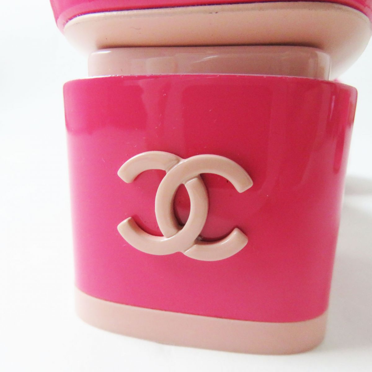 Top Quality Chanel COCO Mark Patent Leather Mules Pink