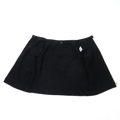 Top Quality Chanel COCO Mark Gold Button Quilted Skirt Black 36