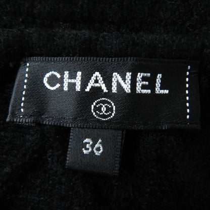 Top Quality Chanel COCO Mark Gold Button Quilted Skirt Black 36