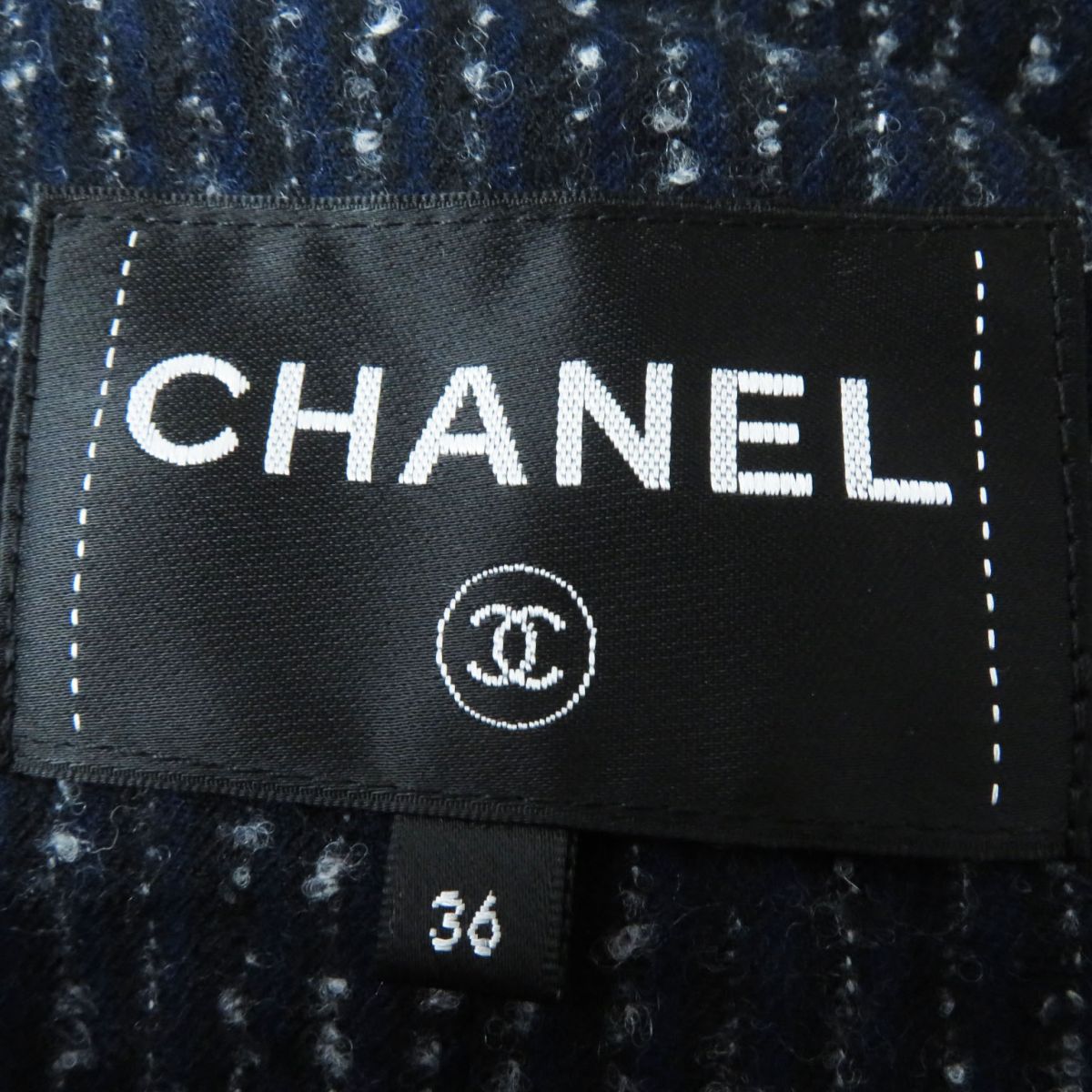 Top Quality Chanel COCO Button Tweed Long Coat Navy