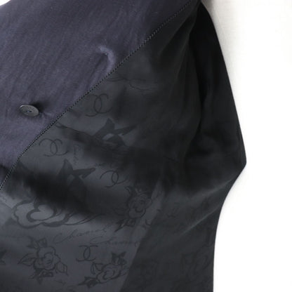 Top Quality Chanel Cotton Trench Coat. COCO Mark Button. Navy