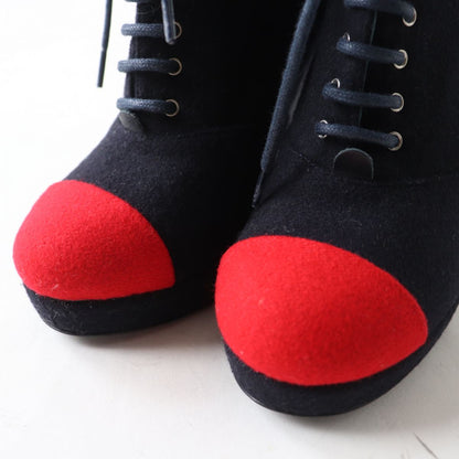Top Quality Chanel COCO Mark Bicolor Wool Booties