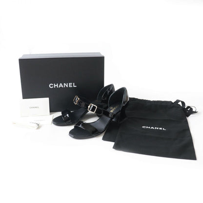 Top Quality Chanel Patent Leather Sandals COCO Markx Logo