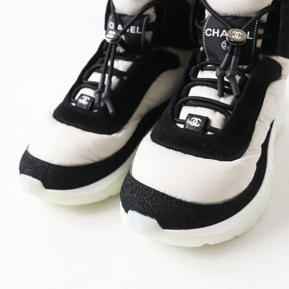 Top Quality Chanel COCO Mark Snow Boots Nylon Suede Black Gray