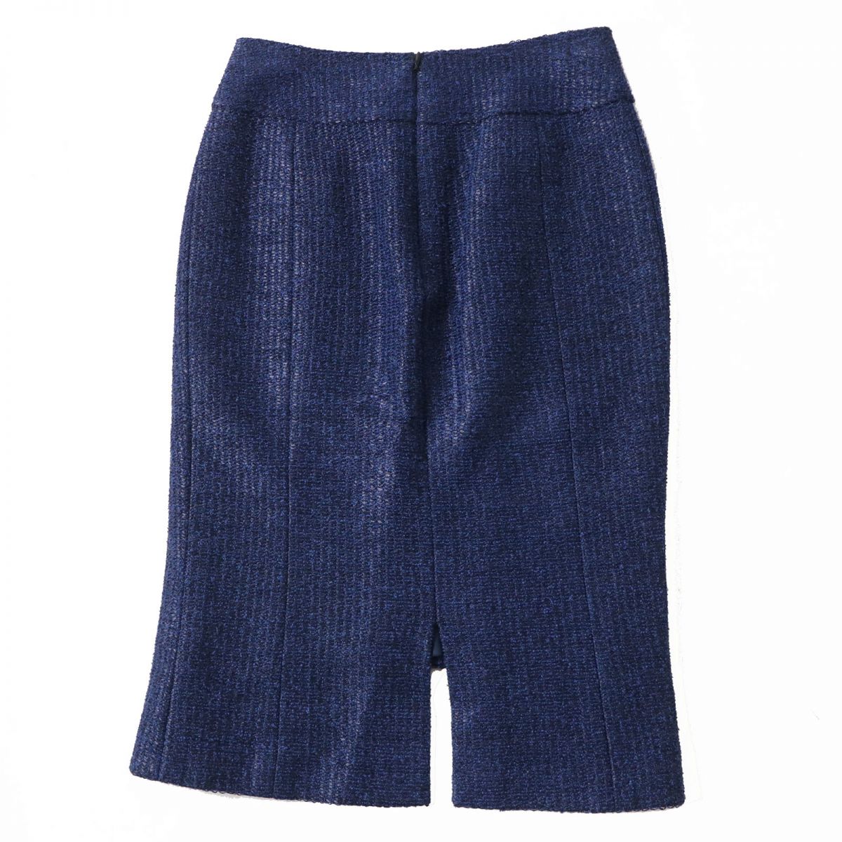 Top Quality Chanel Tweed Tight Skirt Blue Black 34